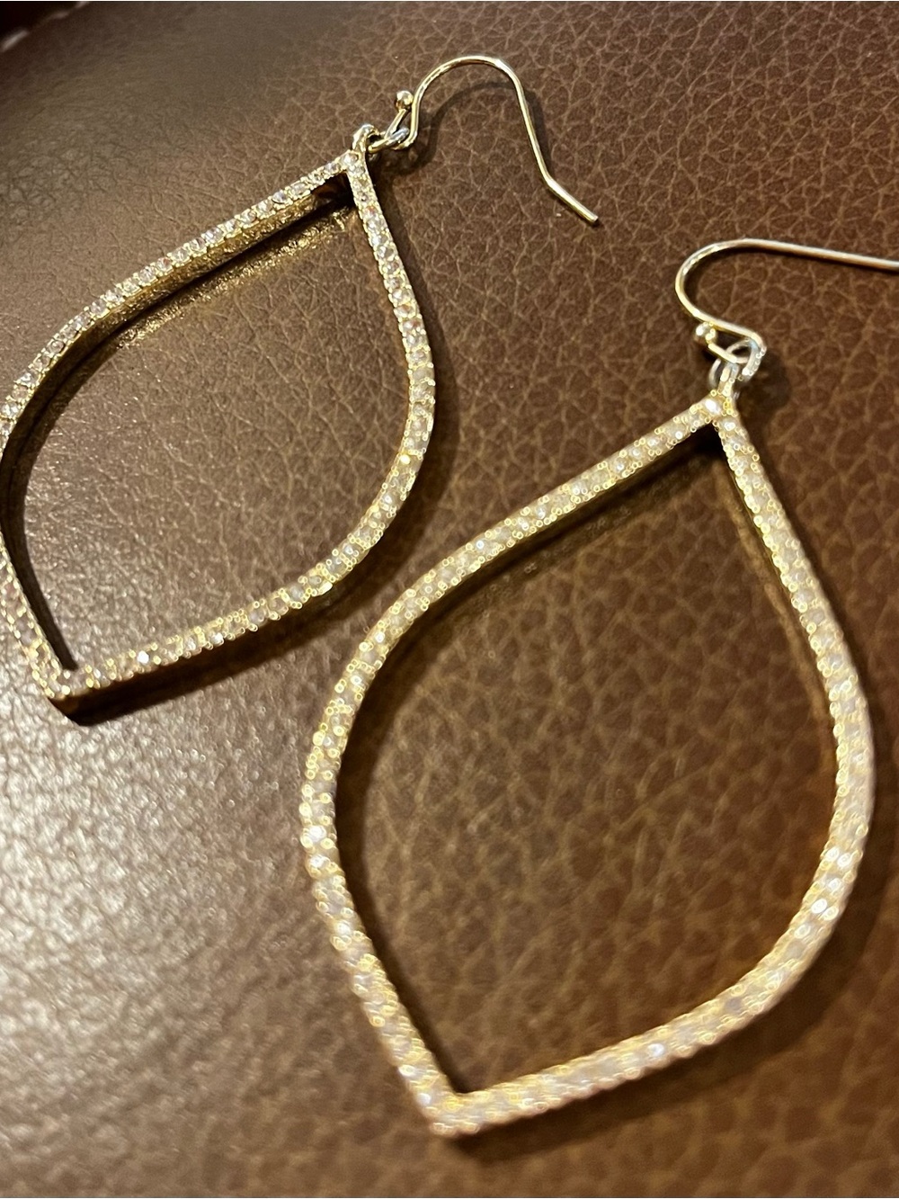 Gold-Tone Pave Teardrop Earrings - Women Jewelry